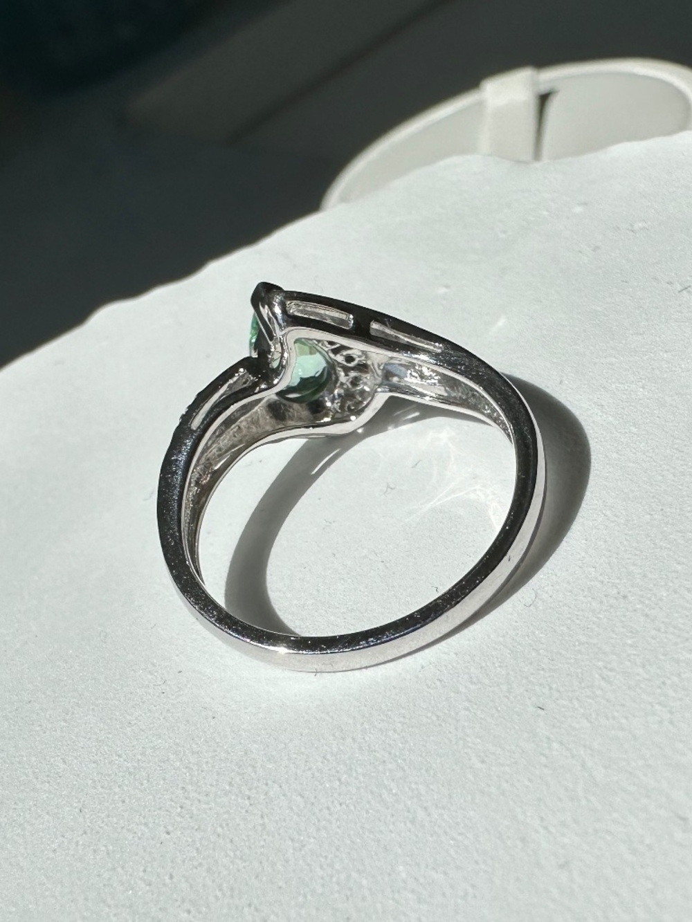 💎 GIA CERTIFIED Paraiba Tourmaline & Diamond 18k Gold Engagement Ring Size 6.5 - Picture 6 of 13